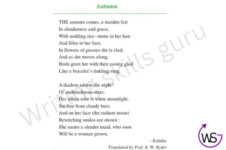 Appreciation of the poem Autumn